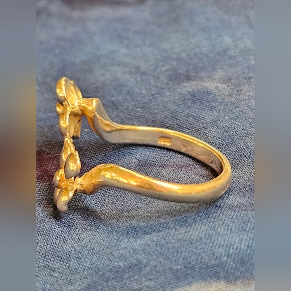 Sterling Silver | 925 | 4 Petaled | 2 flower Ring | Size 7 - Picture 10 of 12